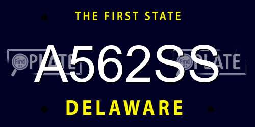 A562SS Delaware License Plate
