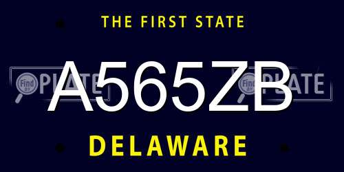 A565ZB Delaware License Plate