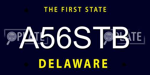 A56STB Delaware License Plate