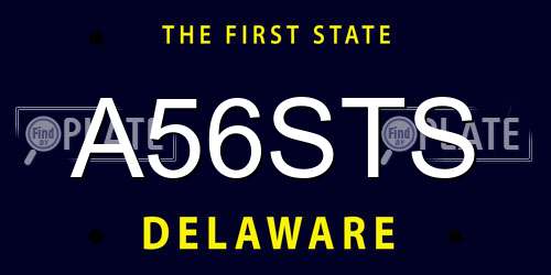 A56STS Delaware License Plate