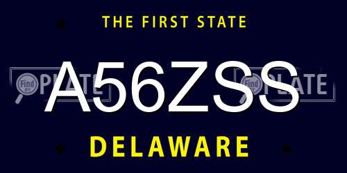 A56ZSS Delaware License Plate