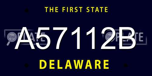 A57112B Delaware License Plate