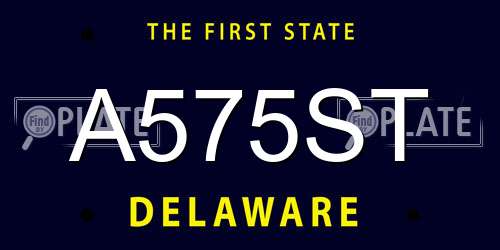 A575ST Delaware License Plate