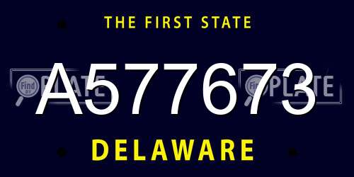 A577673 Delaware License Plate