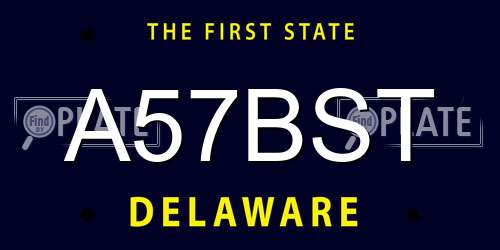 A57BST Delaware License Plate