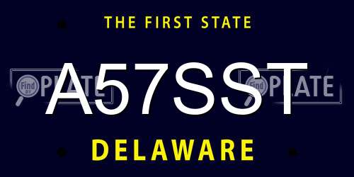 A57SST Delaware License Plate