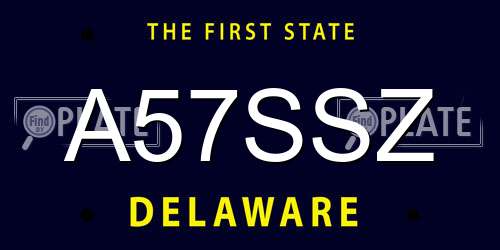 A57SSZ Delaware License Plate
