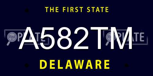 A582TM Delaware License Plate