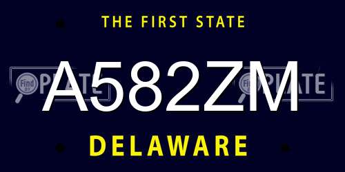 A582ZM Delaware License Plate