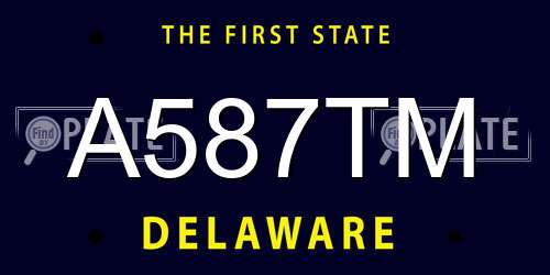 A587TM Delaware License Plate