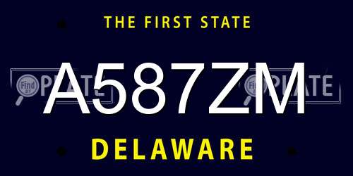 A587ZM Delaware License Plate