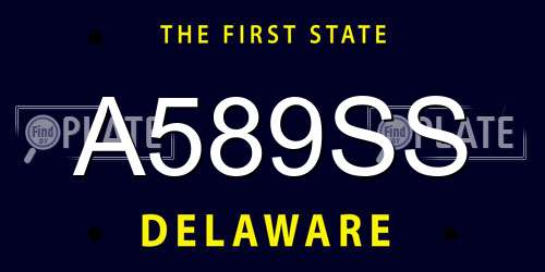 A589SS Delaware License Plate