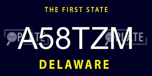 A58TZM Delaware License Plate