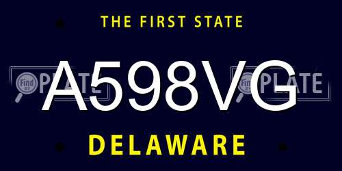 A598VG Delaware License Plate