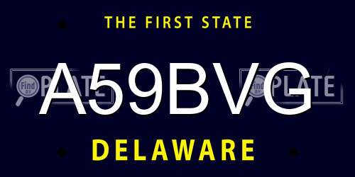 A59BVG Delaware License Plate