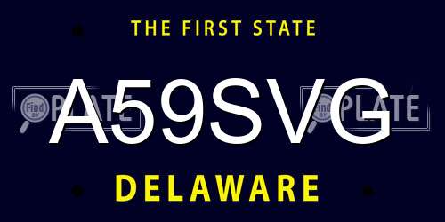 A59SVG Delaware License Plate