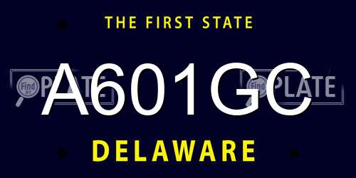 A601GC Delaware License Plate