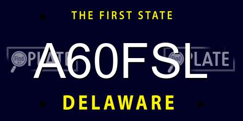 A60FSL Delaware License Plate
