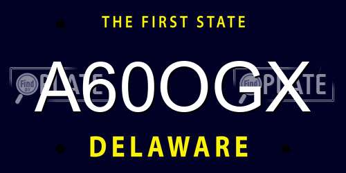 A60OGX Delaware License Plate