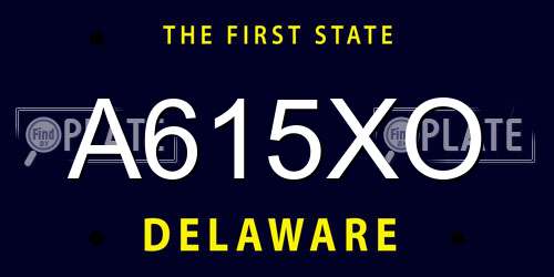 A615XO Delaware License Plate