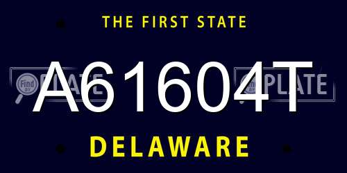 A61604T Delaware License Plate