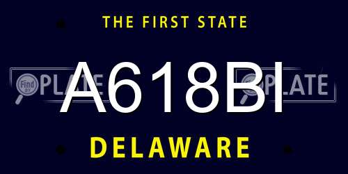 A618BI Delaware License Plate