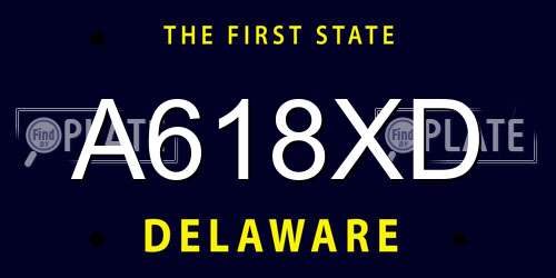 A618XD Delaware License Plate