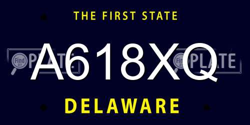 A618XQ Delaware License Plate