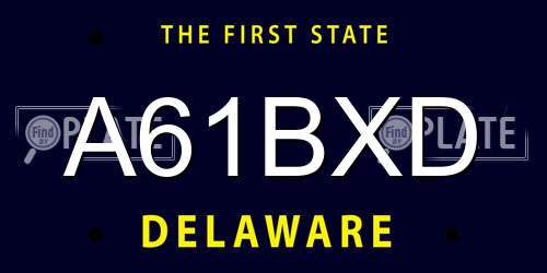 A61BXD Delaware License Plate