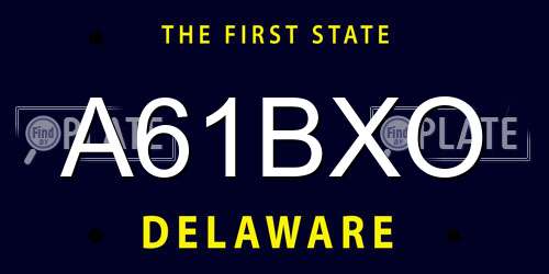 A61BXO Delaware License Plate