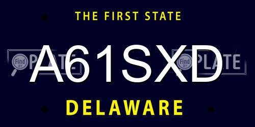 A61SXD Delaware License Plate