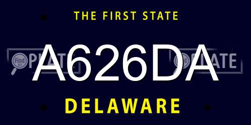 A626DA Delaware License Plate