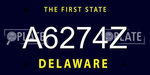 A6274Z Delaware License Plate