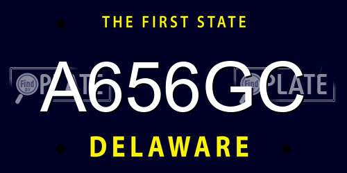 A656GC Delaware License Plate