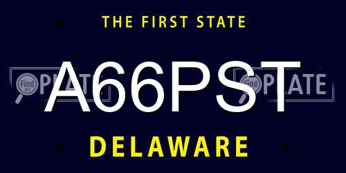 A66PST Delaware License Plate