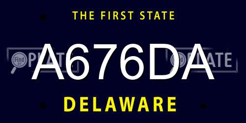A676DA Delaware License Plate