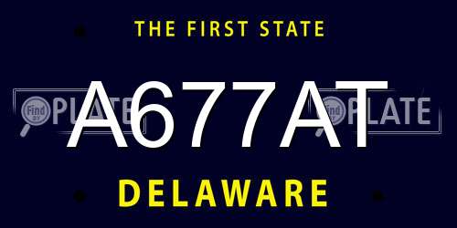A677AT Delaware License Plate