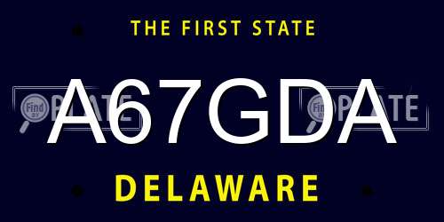 A67GDA Delaware License Plate