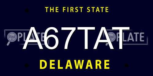 A67TAT Delaware License Plate