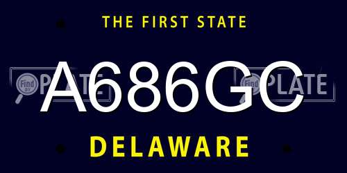 A686GC Delaware License Plate