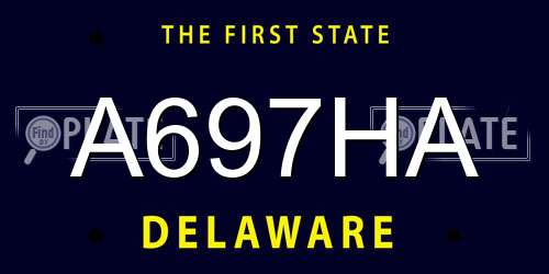 A697HA Delaware License Plate