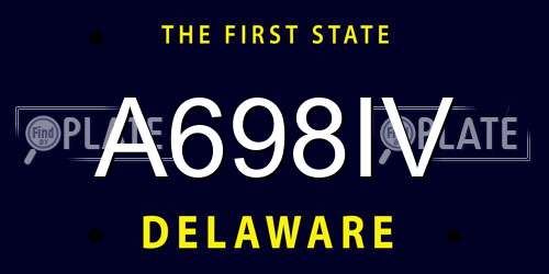 A698IV Delaware License Plate