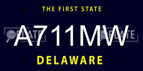 A711MW Delaware License Plate