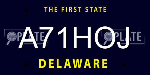 A71HOJ Delaware License Plate