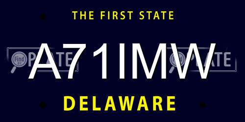 A71IMW Delaware License Plate