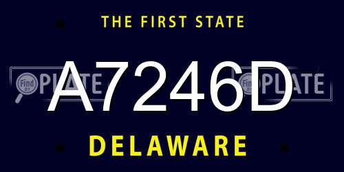 A7246D Delaware License Plate