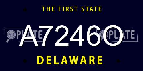 A7246O Delaware License Plate