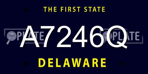 A7246Q Delaware License Plate