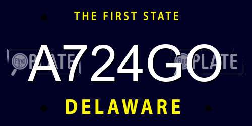 A724GO Delaware License Plate