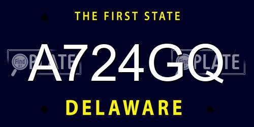 A724GQ Delaware License Plate